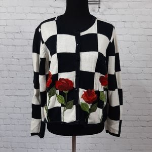 -Cute Marisa Christina Rose Cardigan Sweater SP